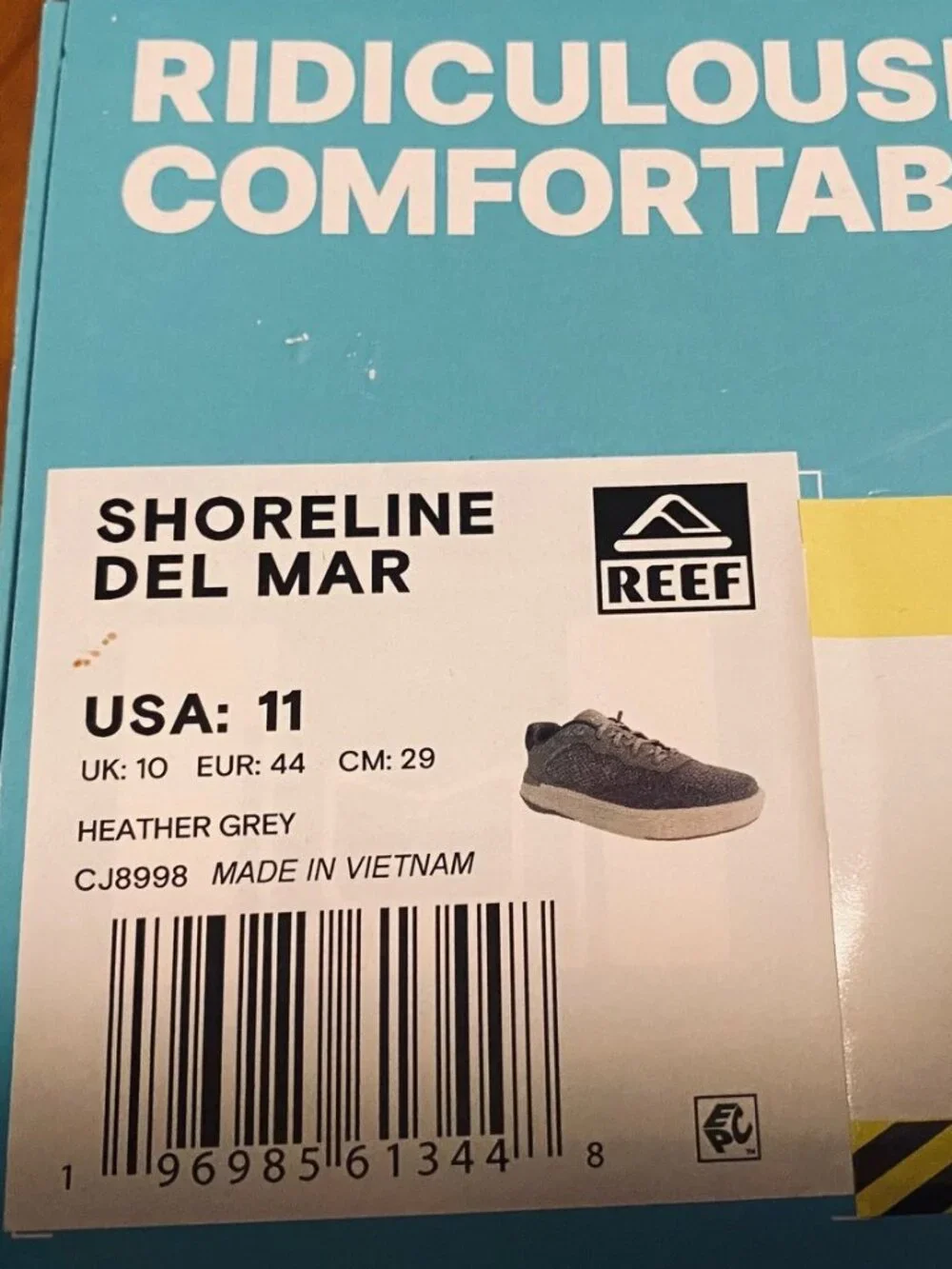 REEF Shoreline Del Mar (size 11) in Heather Grey. NWT
